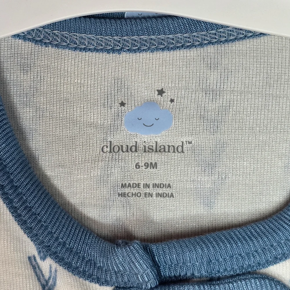 cloud island - Blue and White Baby Footie Sleepers - 2 Pack